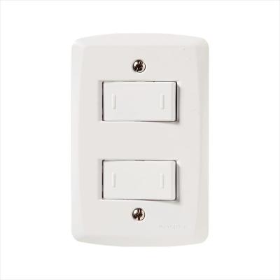 Conjunto 4x2 com 2 Interruptores Paralelos 10 A 250 V Tramontina Lux2 Branco
