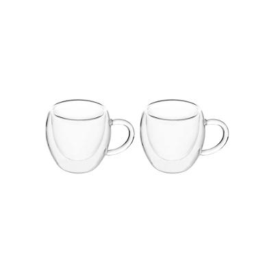 Caneca Vidro Parede Dupla Doppio Hauskraft 80 ml 2 Peças