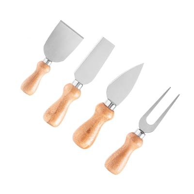 Conjunto para Queijo Inox/Madeira - 4 Peças