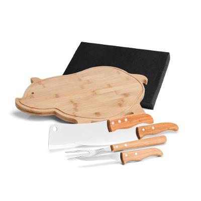 Conjunto Para Cozinha Em Bambu/Inox - 5 Pçs Welf