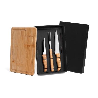 Kit Para Churrasco Em Bambu/Inox - 4 Pçs Welf