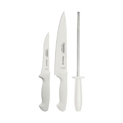 Jogo Facas Inox 3 Peças Premiun Branco Tramontina