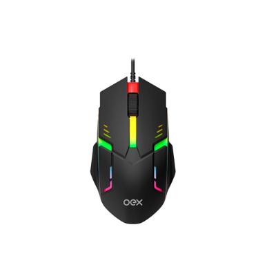 Mouse Rainbow com Iluminação MS303 Preto OEX