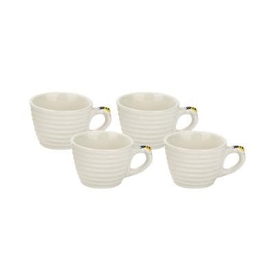 Xícara de Café em Porcelana Bee 90ml - Conjunto com 4 Unidades