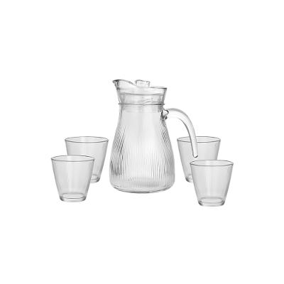 Jarra de Vidro com 4 Copos - Conjunto Narissa