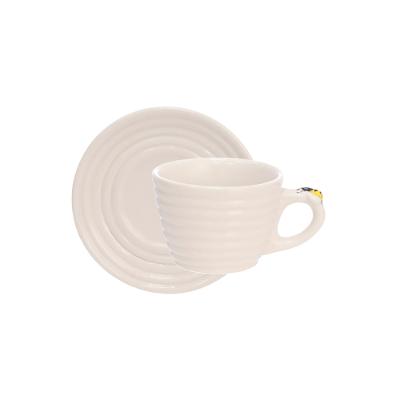 Xícara de Café de Porcelana Honey Bee Happy de Noventa Mililitros - Hauskraft
