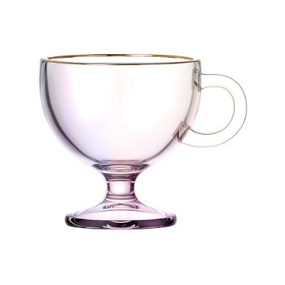 Jogo de Canecas Muse Rainbow com Borda Dourada 6 Peças