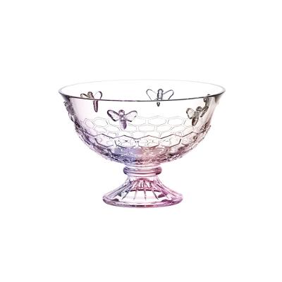 Centro de Mesa com Pé de Vidro Bee Rainbow 22cm - Hauskraft