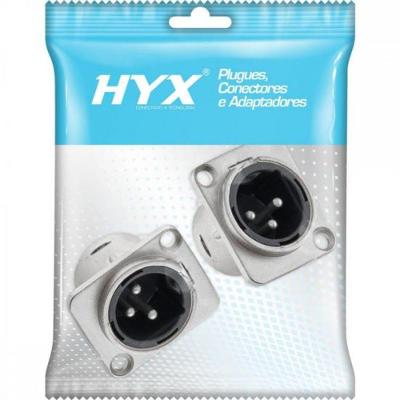 Conector XLR Macho Painel 3 Pólos Niquelado HX048M HYXPCT / 2