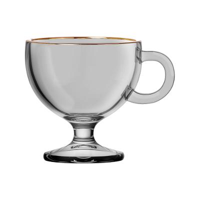 Jogo de Canecas Muse Cinza com Borda Dourada 6 Peças