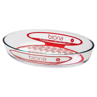 Assadeira De Vidro Borosilicato Oval 3.000 Ml