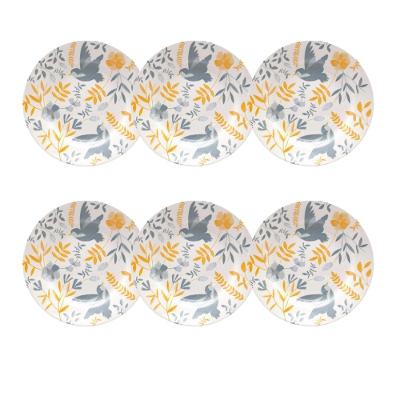 Jogo De 6 Pratos Sobremesa 18 Cm Donna Bem-Te-Vi