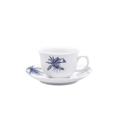 Jogo De 6 Xícaras 240 Ml Com Pires Flamingo Toile De Jouy