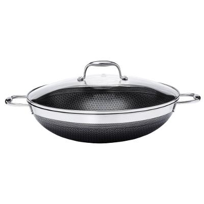Panela Wok em aço Inox 34cm 5,9L Oxford Hive