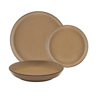 Aparelho De Jantar 18 Peças Flat Ocre