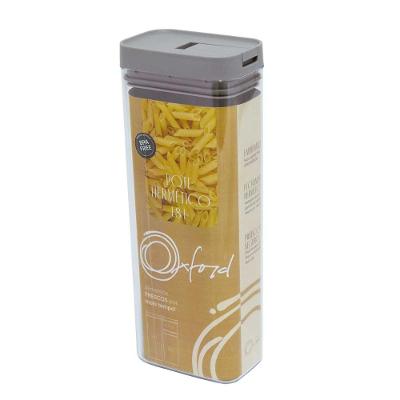 Pote Hermético De Acrílico Retangular 1,8L Oxford Grey