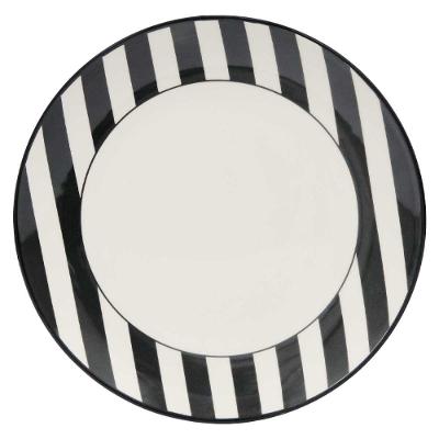 Jogo com 12 Pratos Rasos 26cm Oxford Unni Stripes and Dots