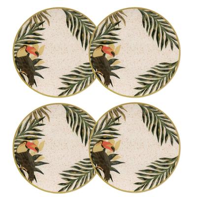 Jogo com 4 Pratos Rasos 26 cm Oxford Unni Tropicano