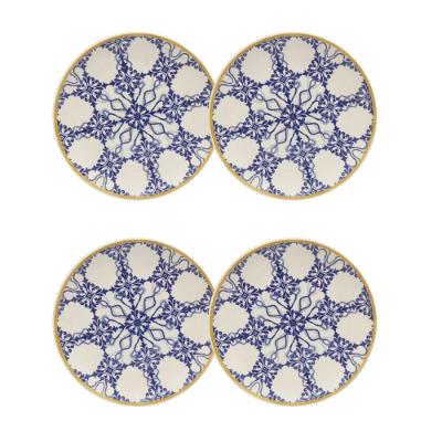 Jogo 4 Pratos de Sobremesa 20Cm Unni Azulejo Português