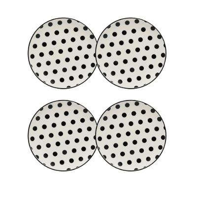 Jogo com 4 Pratos de Sobremesa 20 Cm Unni Stripes And Dots