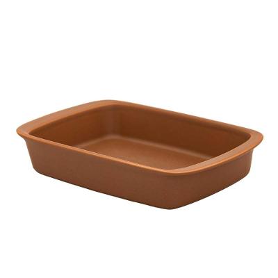 Travessa Refratária Tango Grande 40x24x7 Cm Oxford Marrom