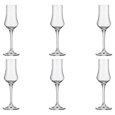 Jogo de 6 Taças de Cristal Para Grappa 100 Ml Classic