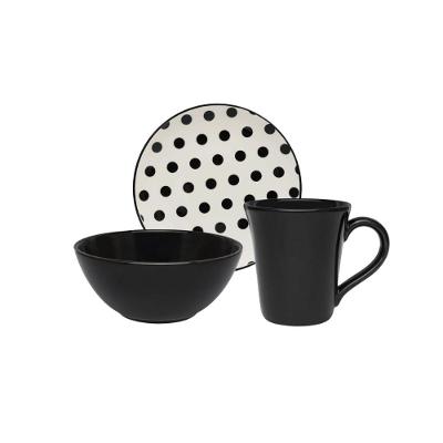 Jogo Lanche 3 Peças Oxford Stripes And Dots