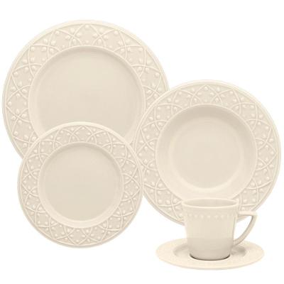 Aparelho de Jantar E Chá 30 Pçs Oxford Mendi Marfim