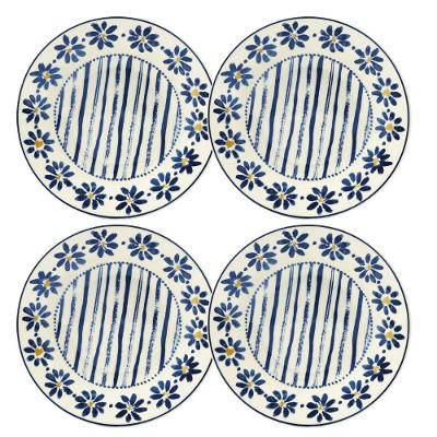Jogo de 4 Pratos Fundos 21,5 cm Donna Margaridas