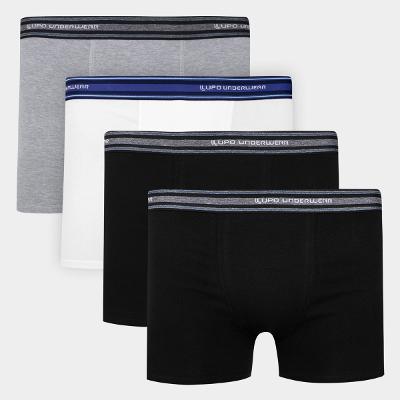 Kit Cueca Boxer Lupo Algodão Masculina - 4 Peças
