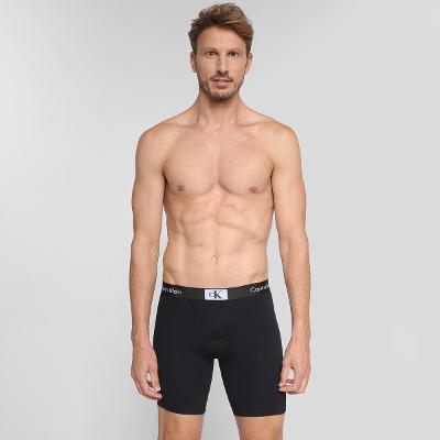 Cueca Long Boxer Calvin Klein Cotton CK 1996 Masculina