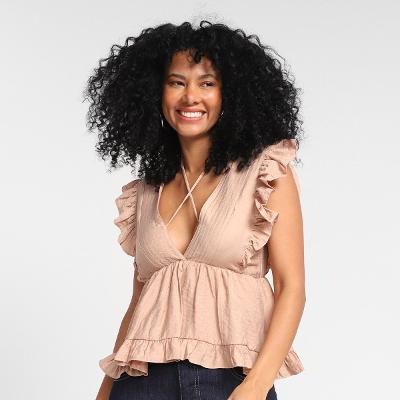 Blusa Bata Loved Bianca Babados Feminina