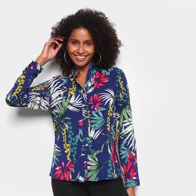 Camisa Manga Longa Yilang Floral Feminina