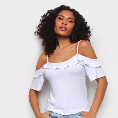 Blusa Volare Alcinhas Ombro a Ombro Babado