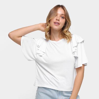 Blusa Volare Manga Morcego Babados Feminina