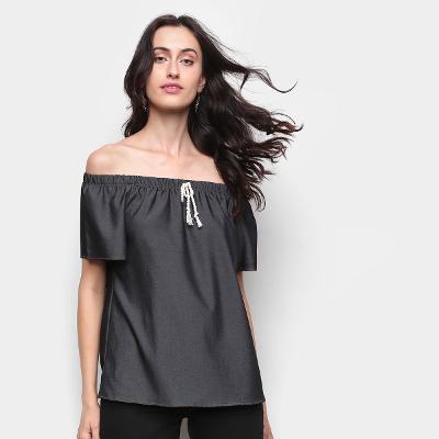 Blusa Marialicia Ombro A Ombro Lisa Feminina