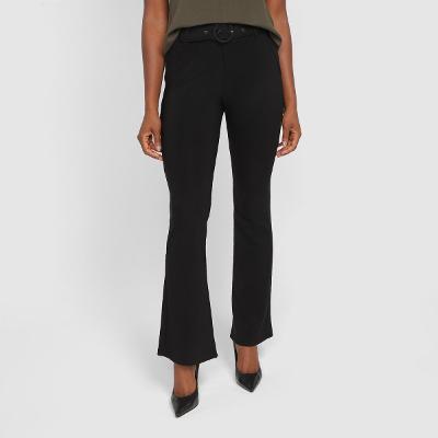 Calça Flare Facinelli Com Cinto Cintura Média Feminina