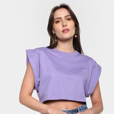 Blusa Morena Rosa Cropped Cavada Muscle Tee Feminina