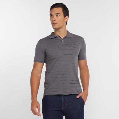 Camisa Polo Ultimato Listras Lettering Masculina