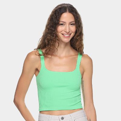 Blusa Regata Lança Perfume Canelada Feminina