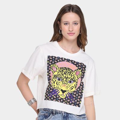 Camiseta All Is Love Cropped Onça Feminina
