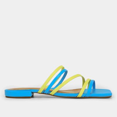 Rasteira Shoestock Tiras Multicoloridas