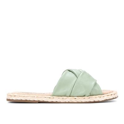 Espadrilhe Couro Santa Lolla Flat Cruzada Feminina