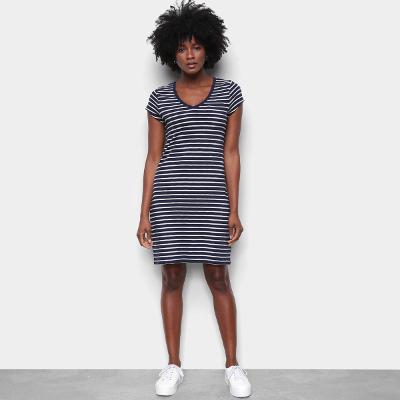 Vestido GAP Listrado Gola V