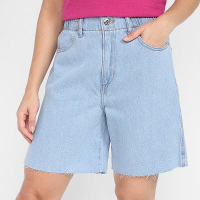 Bermuda Jeans Hering Cintura Alta Elástico Feminina