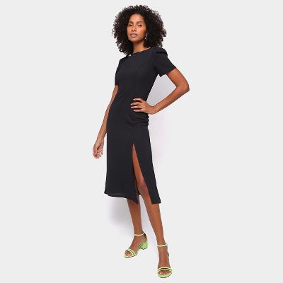Vestido Los Wear Evasê Midi Corte Lateral