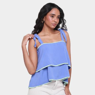 Blusa Assimétrica All Is Love Bossa Flex com Babado Feminina
