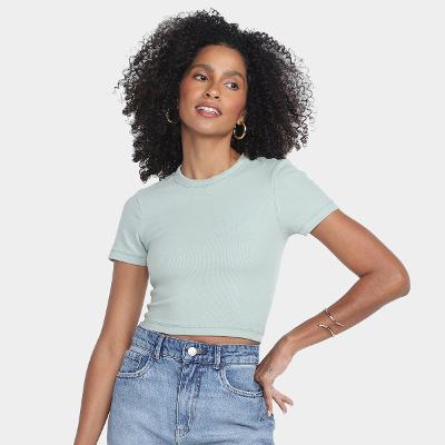 Blusa Hering Cropped Canelada Feminina