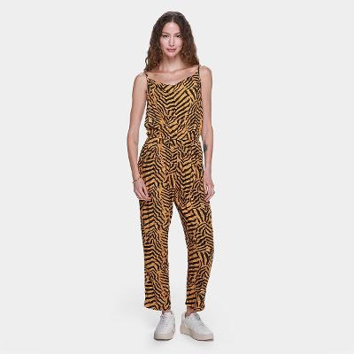 Macacão Animale Jeans Riscado Color Feminino