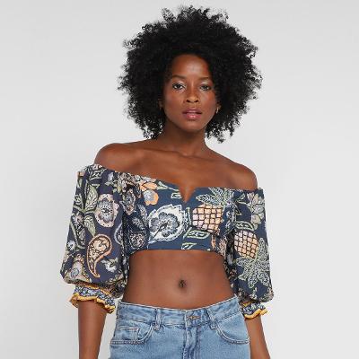Top Cropped Farm Desejo de Abacaxi Feminino